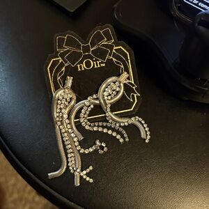 nOir Jewelry Silver and Crystal Dangle Earrings